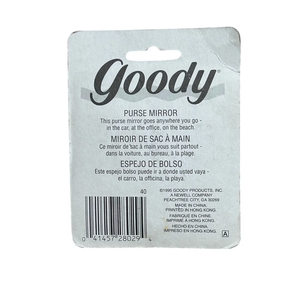 Vintage‎ Goody Purple Purse Mirror Compact Double Sided New on Card 90s